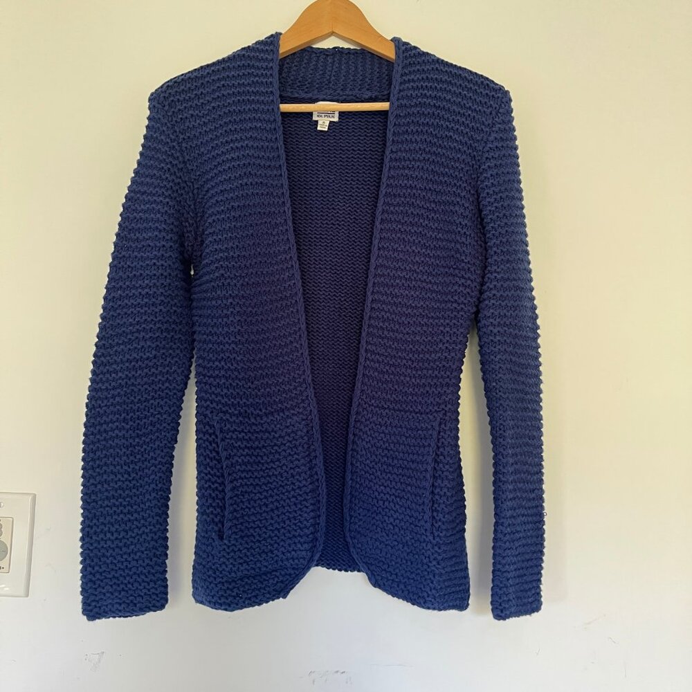 Neal Sperling Chunky Knit Textured Cotton Blend Slim Fit Cardigan Size Women's S - Picture 4 of 12